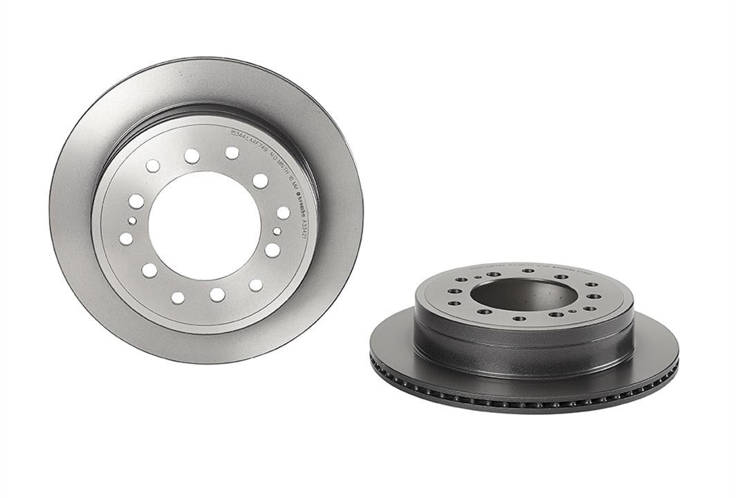 Brembo 09.A334.21 Rear ventilated brake disc 09A33421: Buy near me at 2407.PL in Poland at an Affordable price!