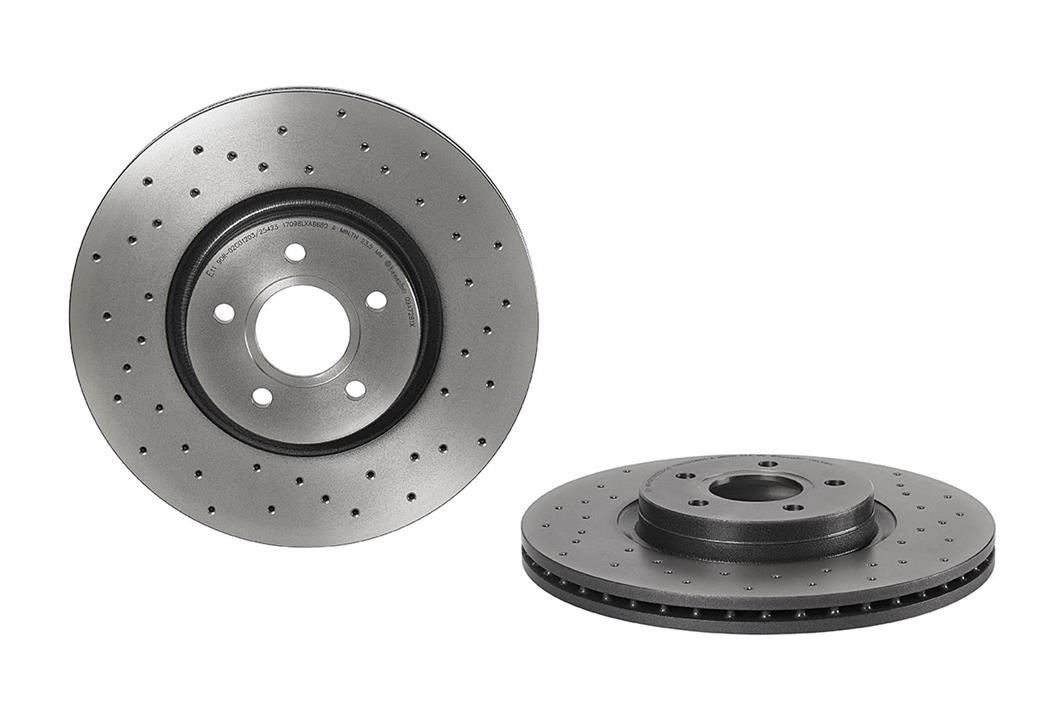 Brembo 09.A728.1X Ventilated brake disc with perforation 09A7281X: Buy near me in Poland at 2407.PL - Good price!