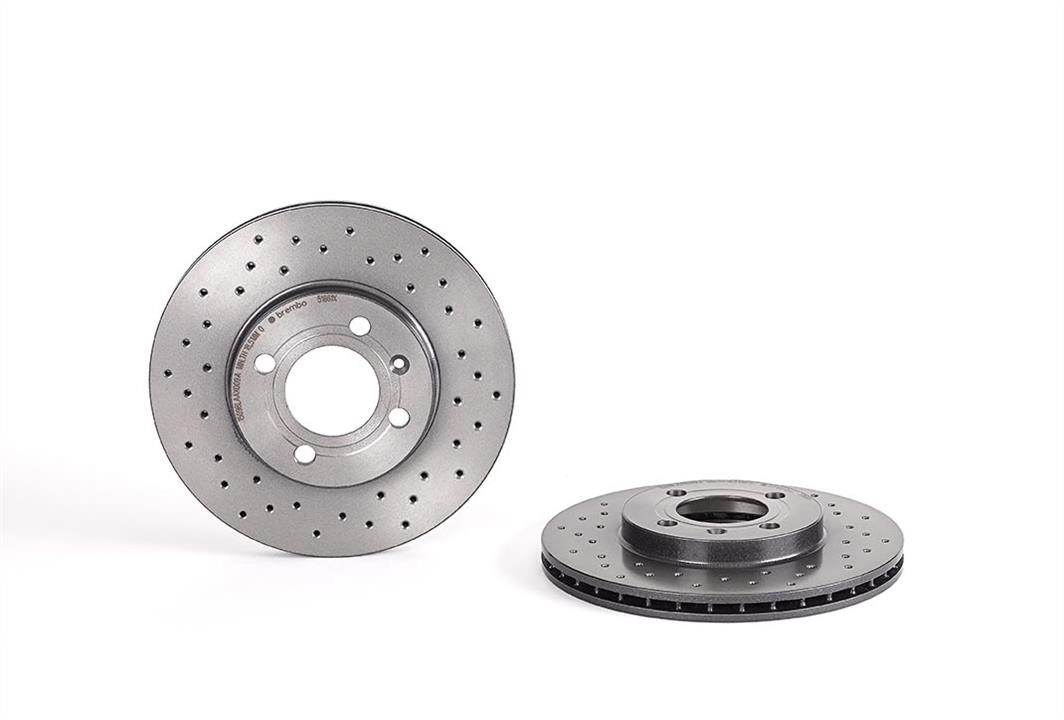 Brembo 09.5166.1X Ventilated brake disc with perforation 0951661X: Buy near me in Poland at 2407.PL - Good price!