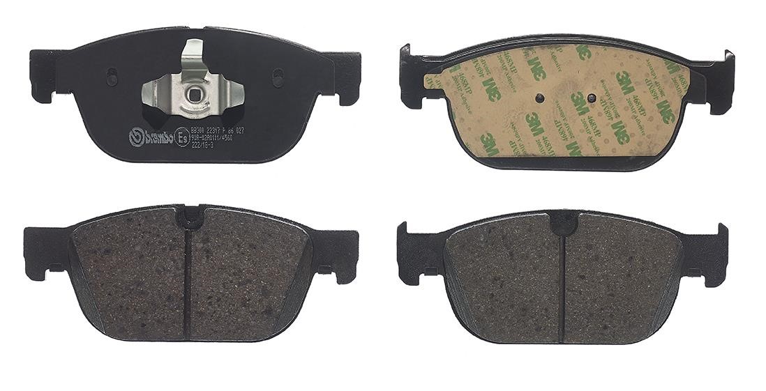 Тормозные колодки дисковые, комплект Brembo P 86 027
