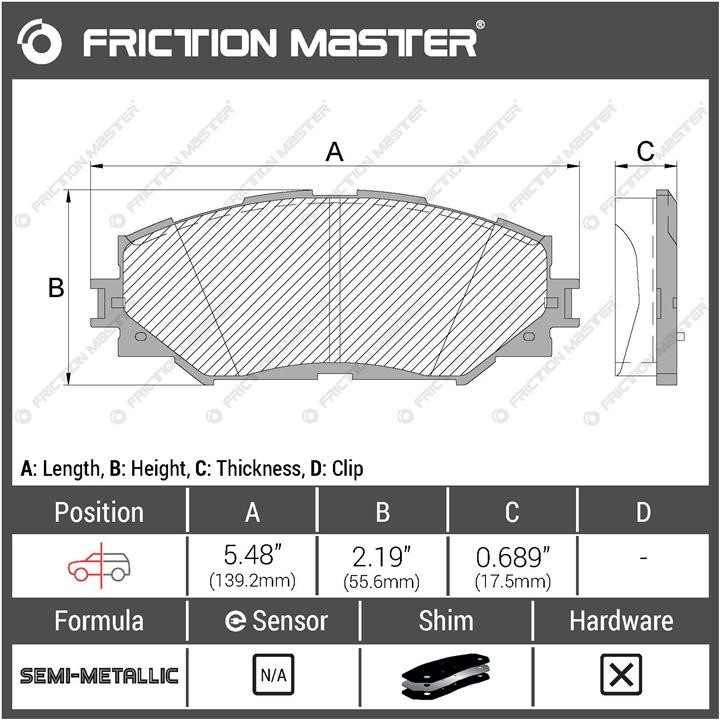 Klocki hamulcowe tarczowe Friction Master Black, komplet Friction Master MKD1210