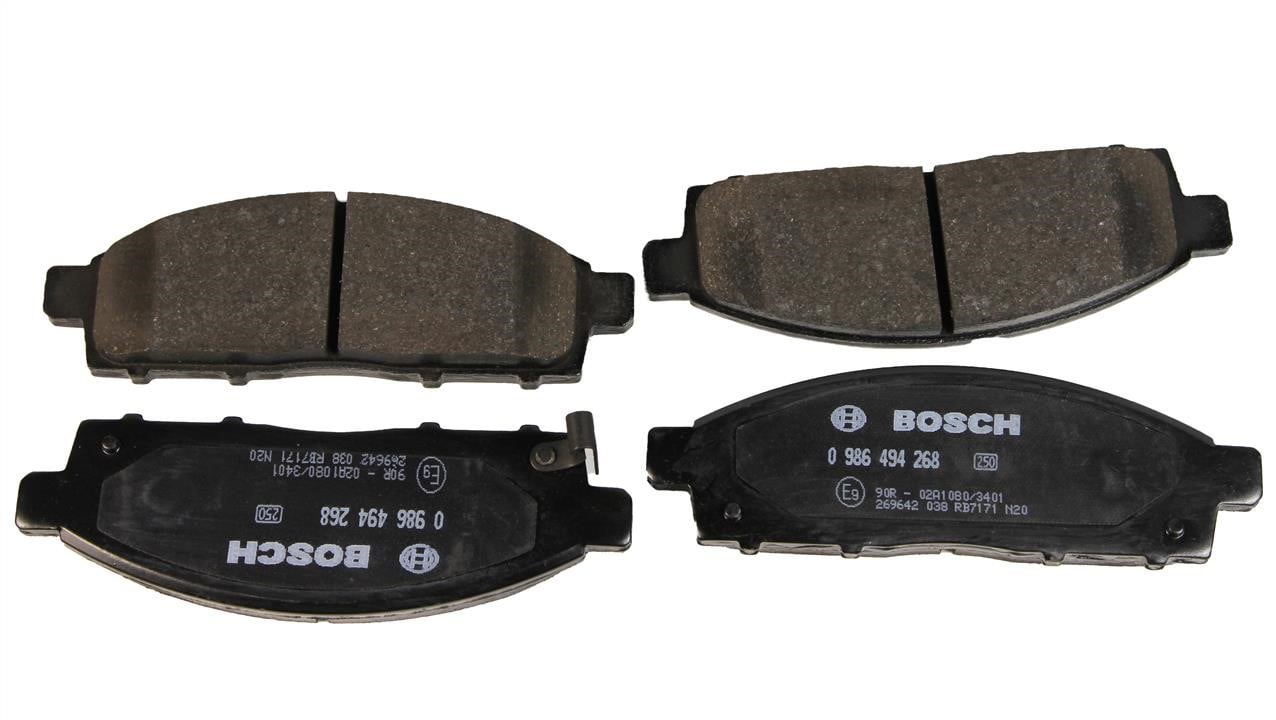 Bosch 0 986 494 268 Brake Pad Set, disc brake 0986494268: Buy near me at 2407.PL in Poland at an Affordable price!