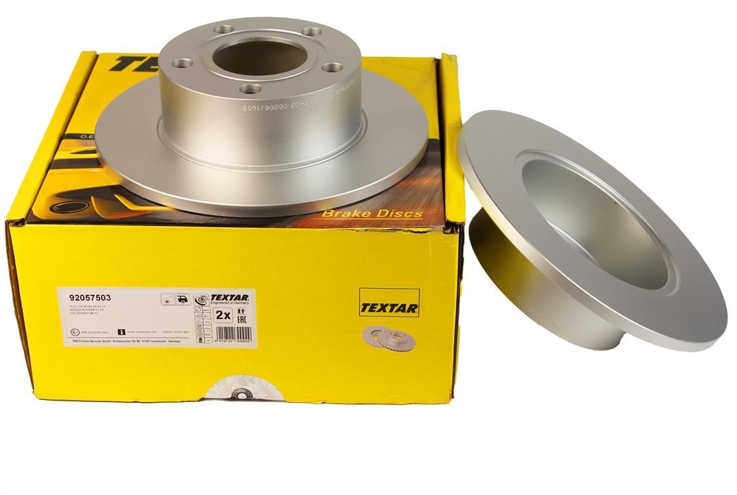Rear brake disc, non-ventilated Textar 92057503