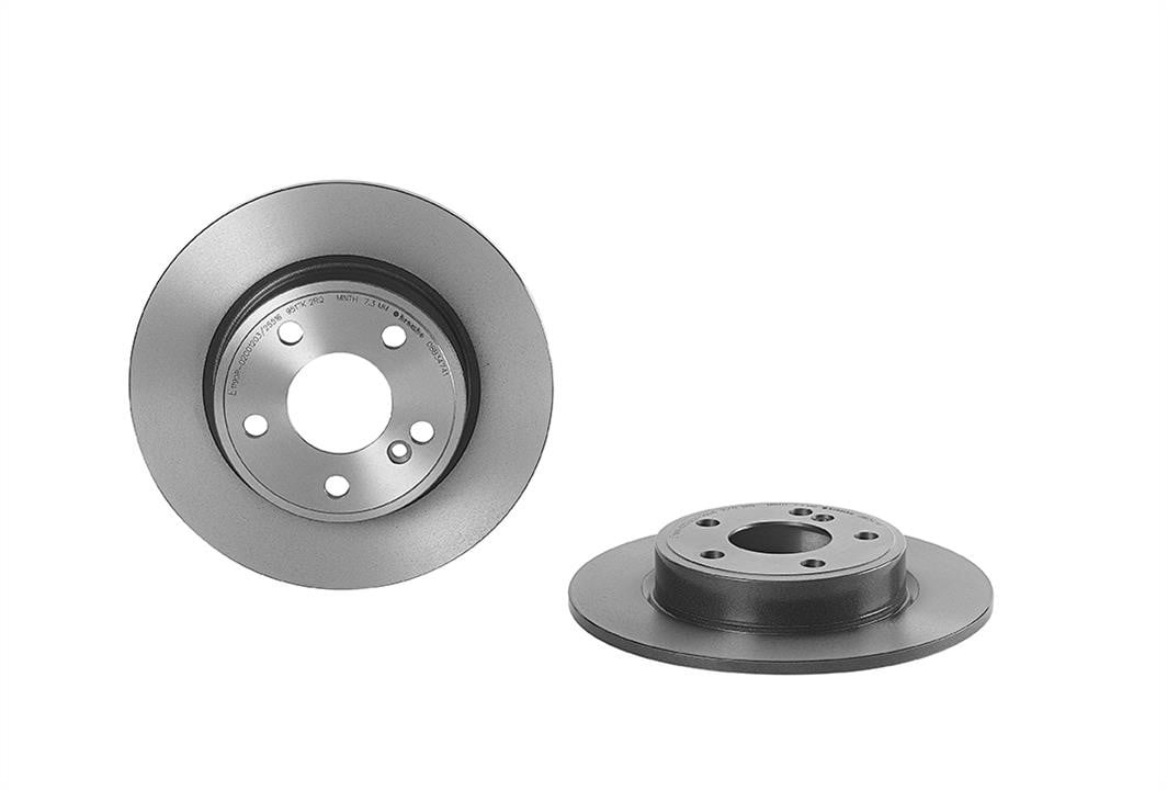 Tarcza Mercedes A-Class (Mercedes A-Klasa): 08B34741 Brembo Tarcza hamulcowa tylna, niewentylowana