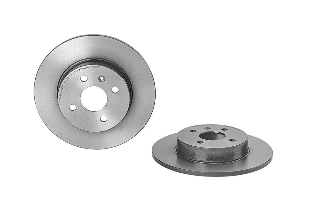 Brembo 08.9826.11 Rear brake disc, non-ventilated 08982611: Buy near me at 2407.PL in Poland at an Affordable price!