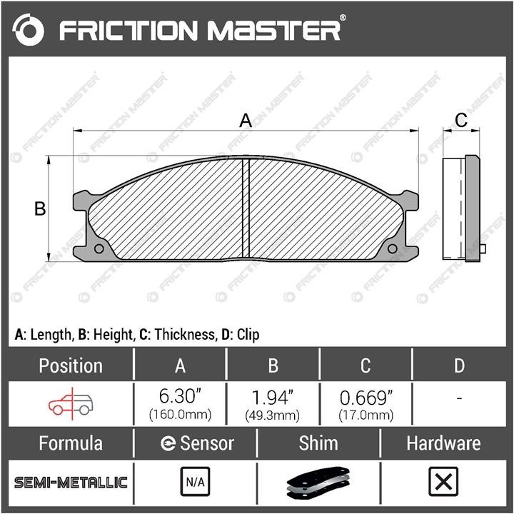 Scheibenbremsbeläge Friction Master Black, Set Friction Master MKD333