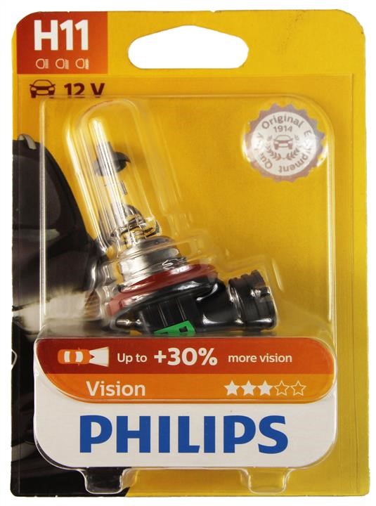 Halogenlampe Philips Vision +30% 12V H11 55W +30% Philips 12362PRB1