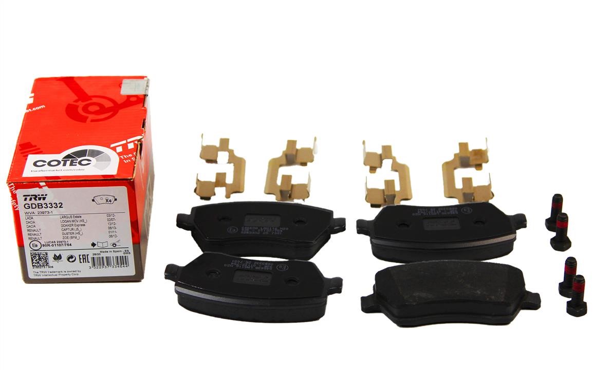 TRW COTEC brake pad set TRW GDB3332