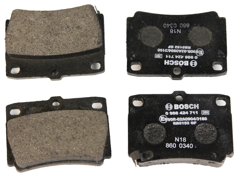 Bosch 0 986 424 711 Гальмівні колодки, комплект 0986424711: Купити у Польщі - Добра ціна на 2407.PL!