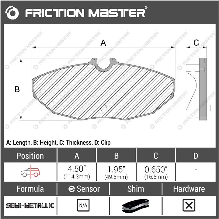 Klocki hamulcowe tarczowe Friction Master Black, komplet Friction Master MKD806
