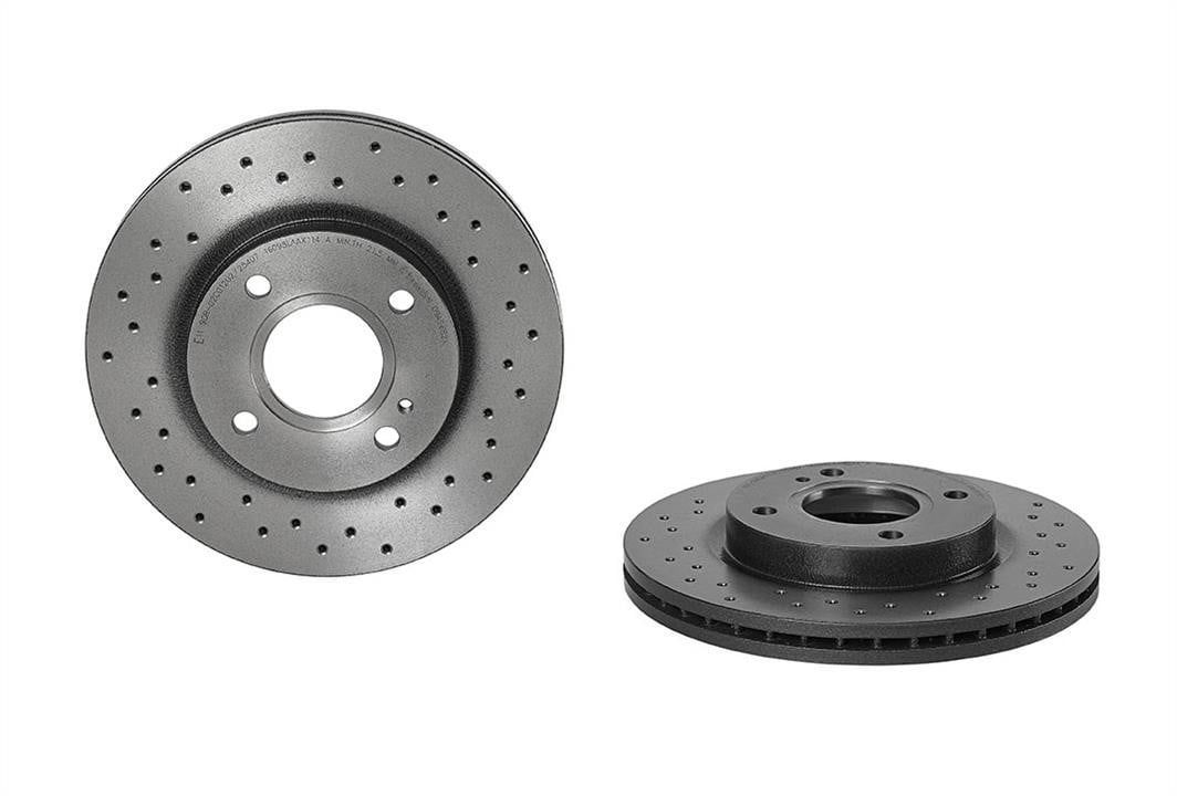 Диски тормозные Ford KA (Форд КА): 09A9682X Brembo Тормозной диск вентилируемый с перфорацией