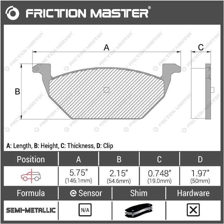 Friction Master MKD768 Гальмівні колодки Friction Master Black, комплект MKD768: Приваблива ціна - Купити у Польщі на 2407.PL!