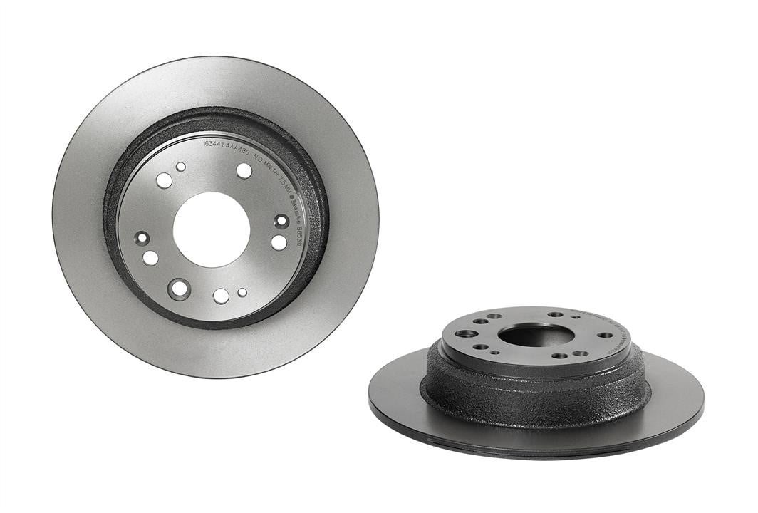 08B65311 Brembo Bremsscheibe hinten voll