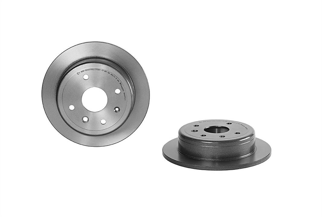 Brembo 08.A872.11 Rear brake disc, non-ventilated 08A87211: Buy near me at 2407.PL in Poland at an Affordable price!