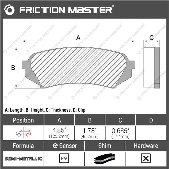 Гальмівні колодки Friction Master Black, комплект Friction Master MKD773
