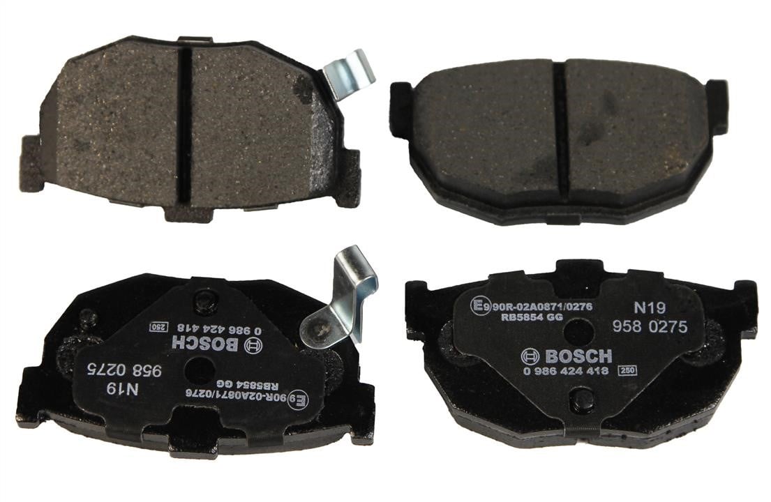 0986424418 Bosch Rear brake pad set