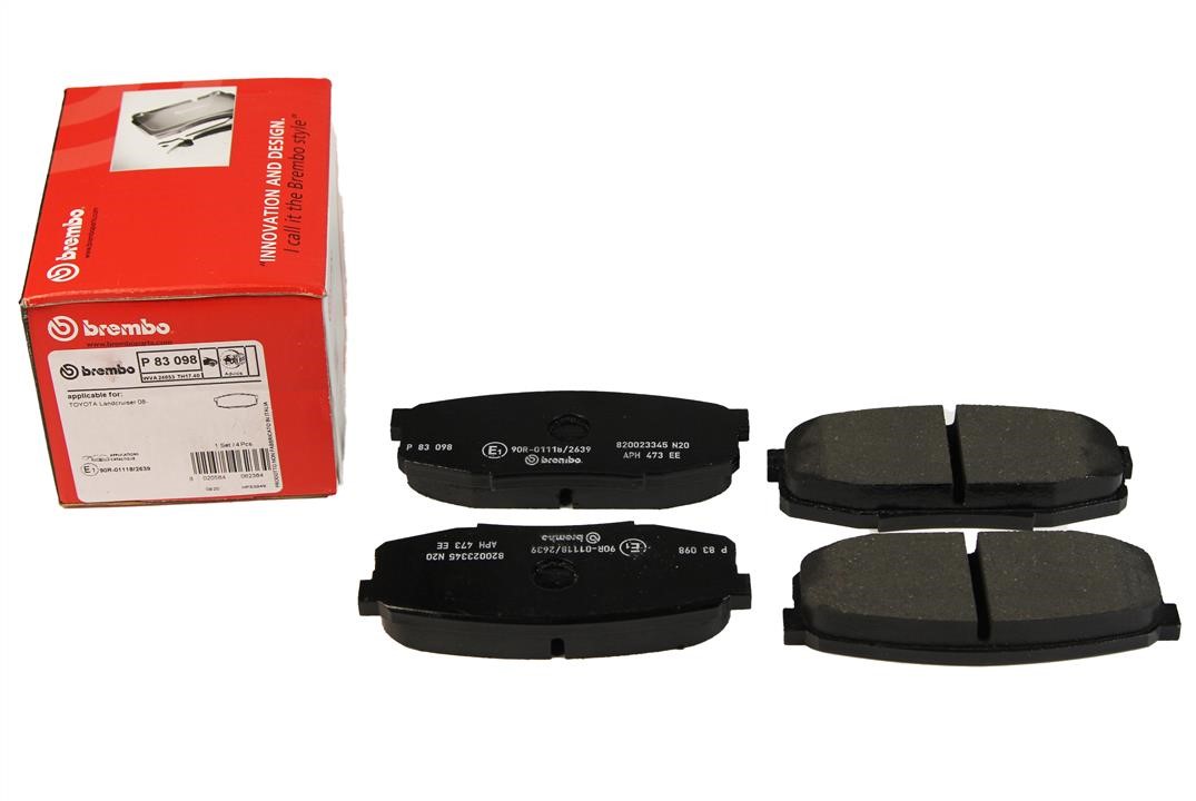 Bremsbelagsatz hinten Brembo P 83 098