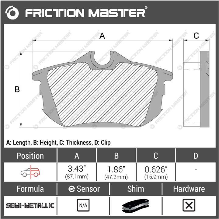 Гальмівні колодки Friction Master Black, комплект Friction Master MKD838