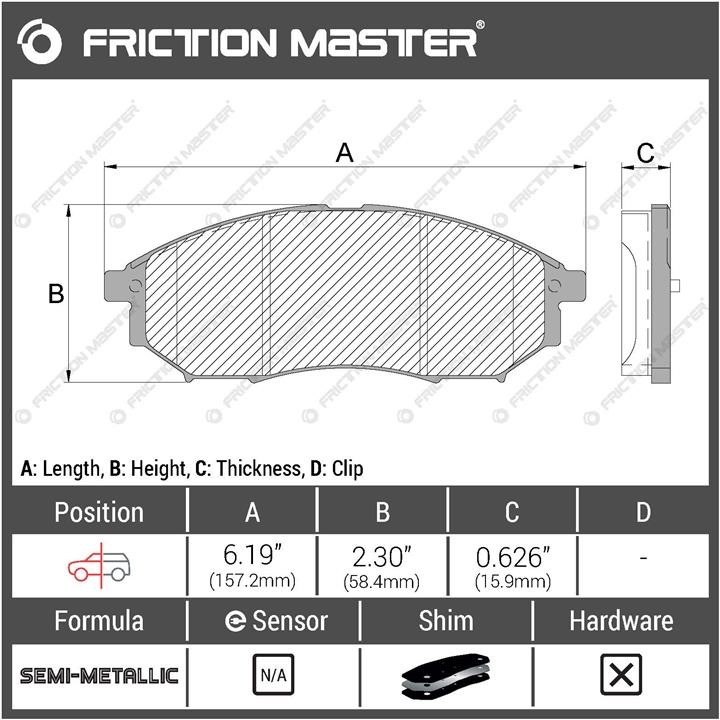 Scheibenbremsbeläge Friction Master Black, Set Friction Master MKD888