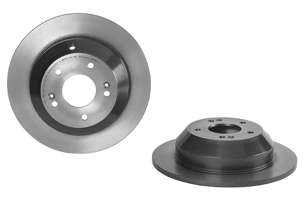 08B60511 Brembo Bremsscheibe hinten voll