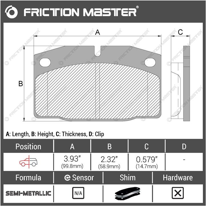 Гальмівні колодки Friction Master Black, комплект Friction Master MKD1436