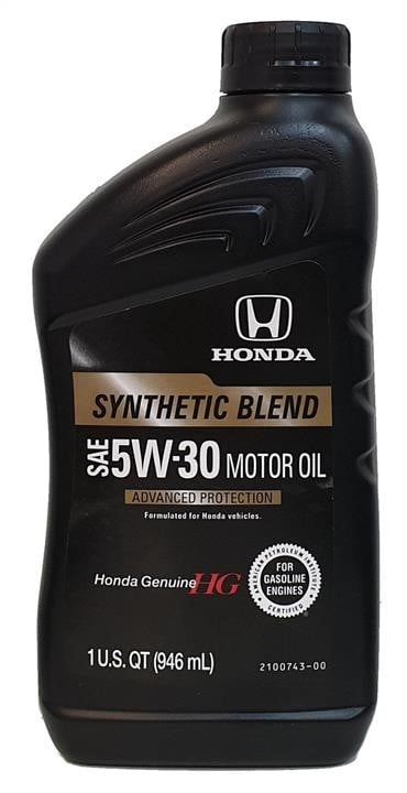 Honda 08798-9134 Engine oil Honda Synthetic Blend 5W-30, 0,946L 087989134: Buy near me at 2407.PL in Poland at an Affordable price!