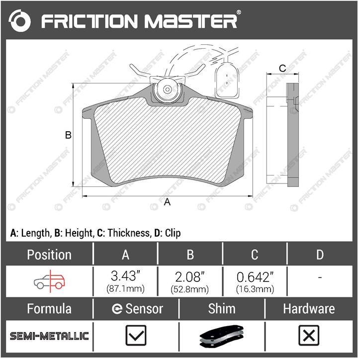 Klocki hamulcowe tarczowe Friction Master Black, komplet Friction Master MKD340B