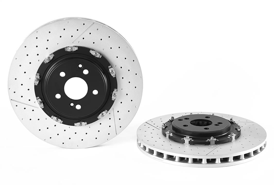 Brake disc Mercedes SLS AMG: 09931333 Brembo Ventilated brake disc with slotting and perforation