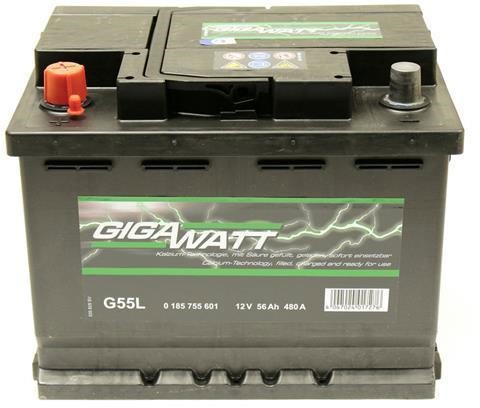 Gigawatt 0 185 755 601 Akumulator Gigawatt 12V 56AH 480A(EN) L+ 0185755601: Dobra cena w Polsce na 2407.PL - Kup Teraz!