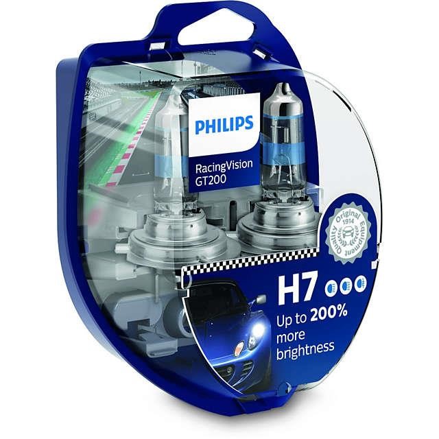 Лампа галогенная Philips Racingvision Gt200 +200% 12В H7 55Вт +200% Philips 12972RGTS2
