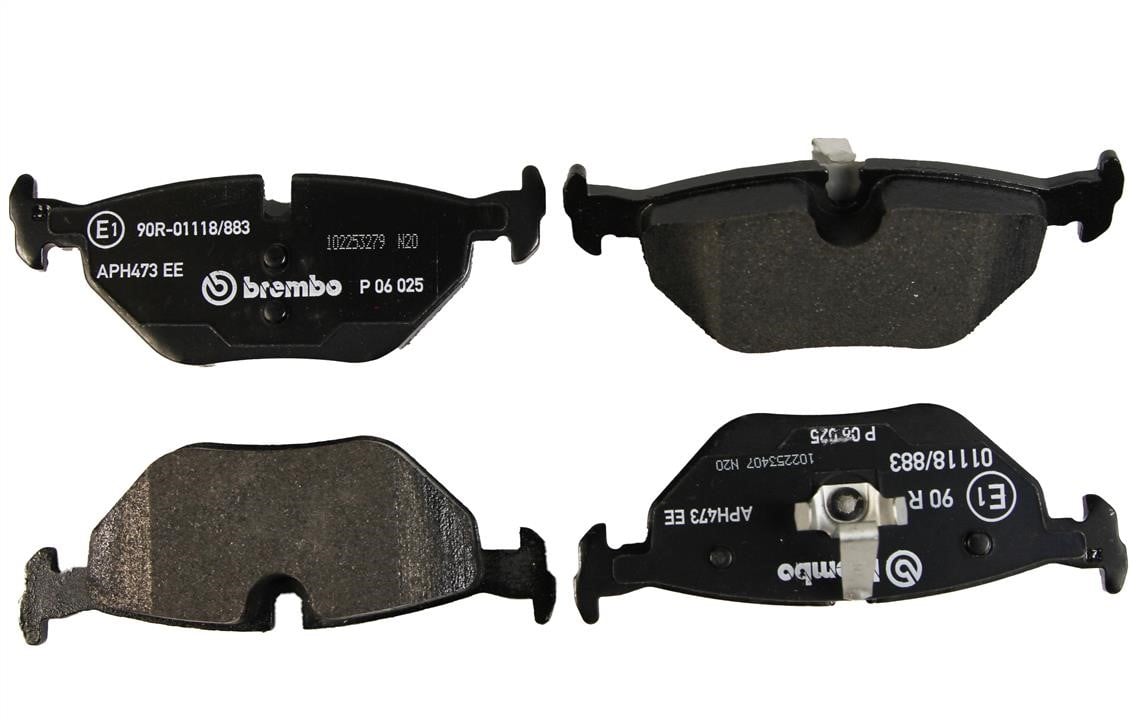 P06025 Brembo Тормозные колодки дисковые задние, комплект
