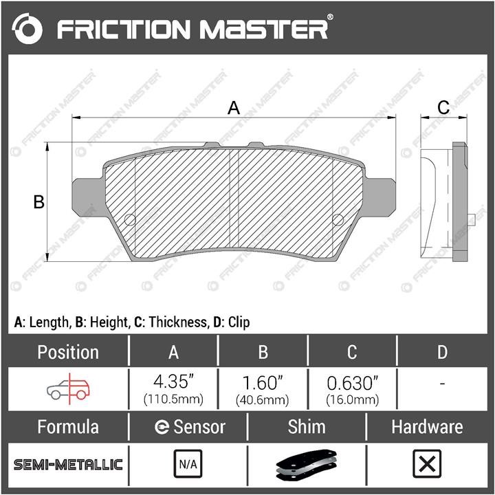 Гальмівні колодки Friction Master Black, комплект Friction Master MKD1101