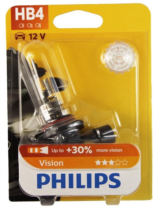 Philips 9006PRB1 Halogen lamp Philips Vision +30% 12V HB4 51W +30% 9006PRB1: Buy near me in Poland at 2407.PL - Good price!