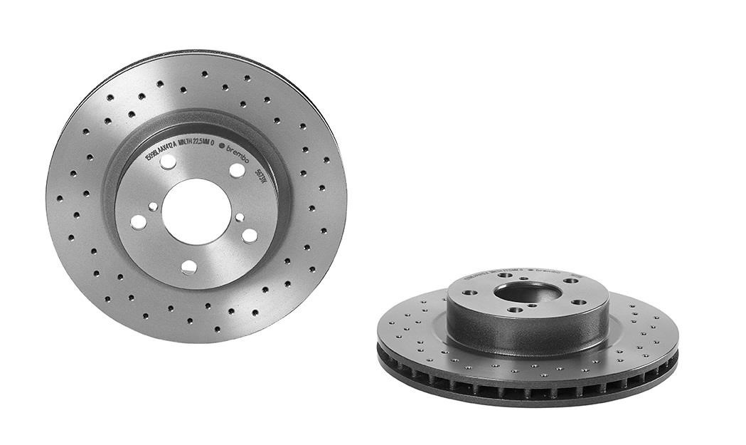 Brake discs Subaru Legacy: 0956731X Brembo Ventilated brake disc with perforation