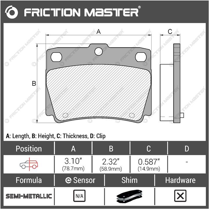 Гальмівні колодки Friction Master Black, комплект Friction Master MKD733