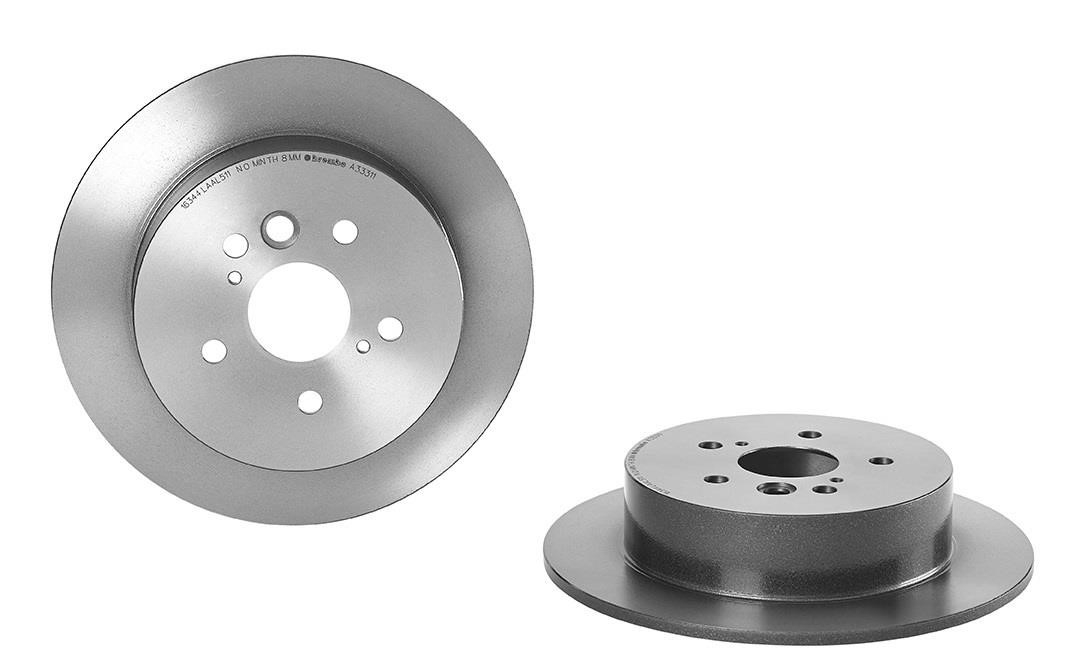 Brembo 08.A333.11 Rear brake disc, non-ventilated 08A33311: Buy near me in Poland at 2407.PL - Good price!