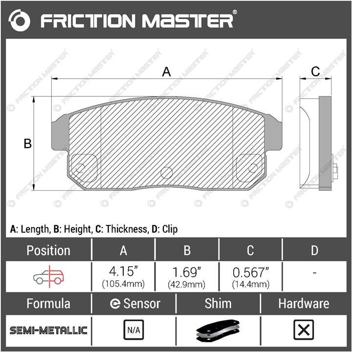 Klocki hamulcowe tarczowe Friction Master Black, komplet Friction Master MKD1008