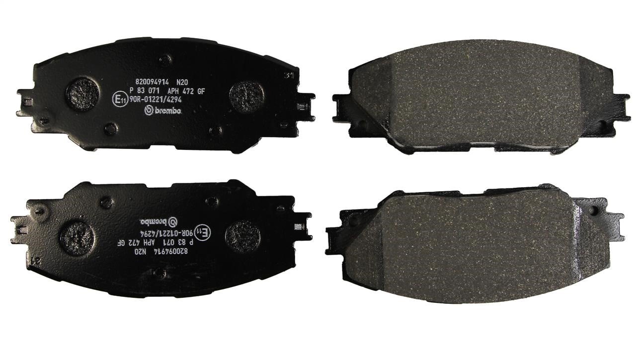 Klocki samochodowe Ate Toyota Rav 4: P83071 Brembo Klocki hamulcowe, zestaw