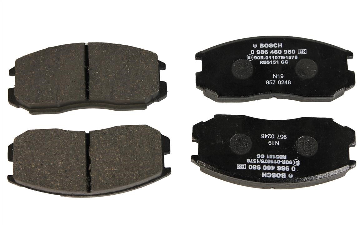 0986460980 Bosch Bremsbelagsatz