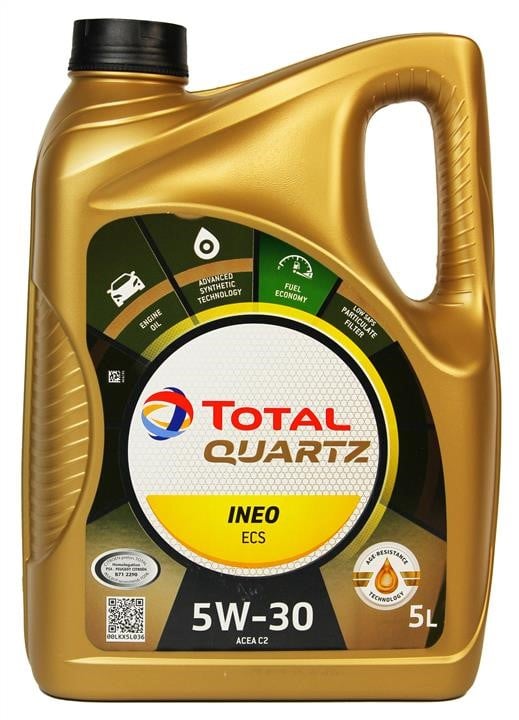 216634 Total - Price Engine oil Total QUARTZ INEO ECS 5W-30, ACEA C2, 5l  216634 -  Store