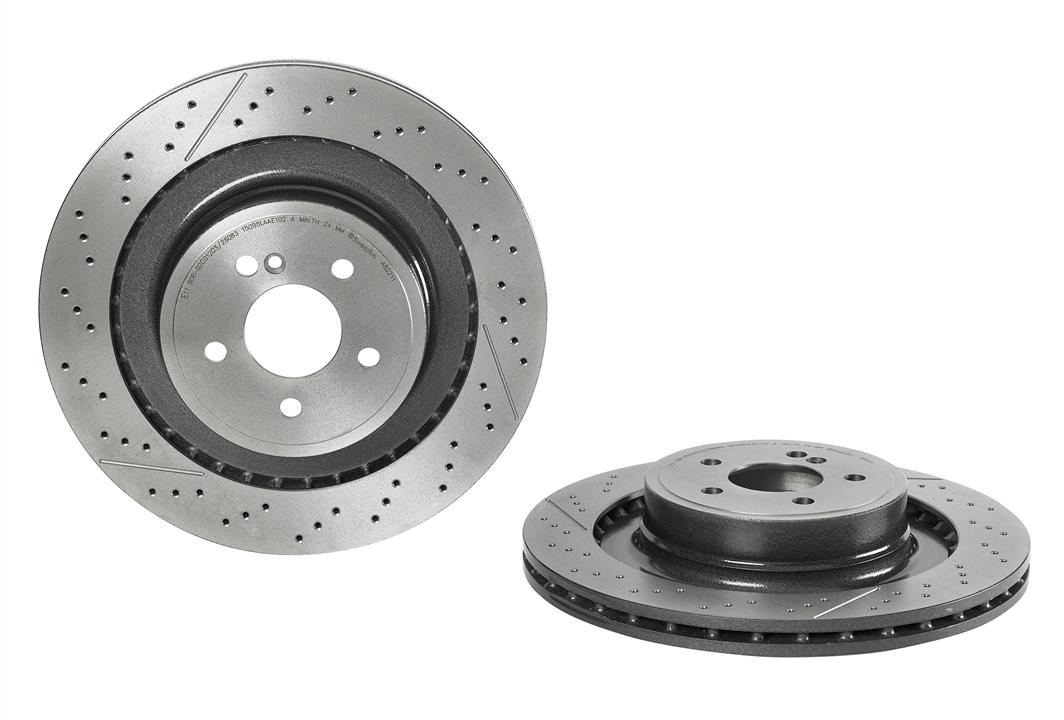 Brembo 09.A822.11 Ventilated brake disc with slotting and perforation 09A82211: Buy near me in Poland at 2407.PL - Good price!