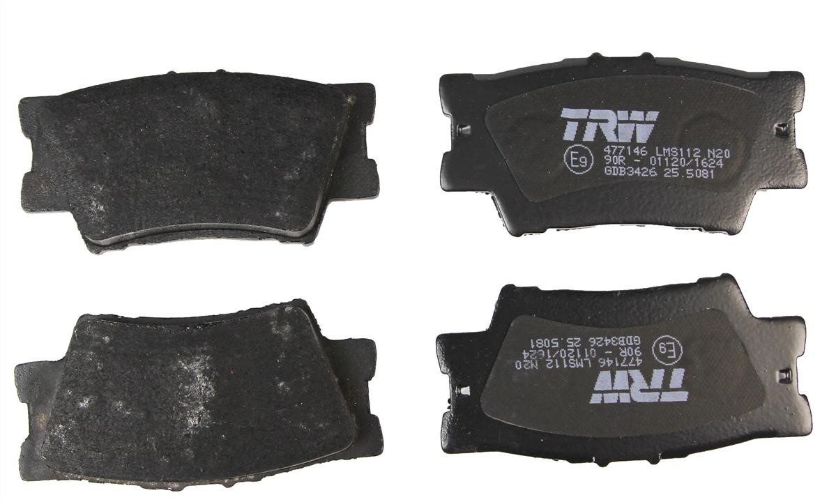 Disc brake pad set Toyota Rav 4: GDB3426 TRW TRW COTEC brake pad set