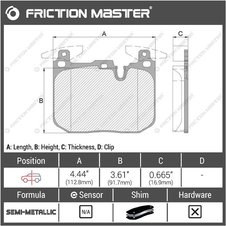 Klocki hamulcowe tarczowe Friction Master Black, komplet Friction Master MKD1609