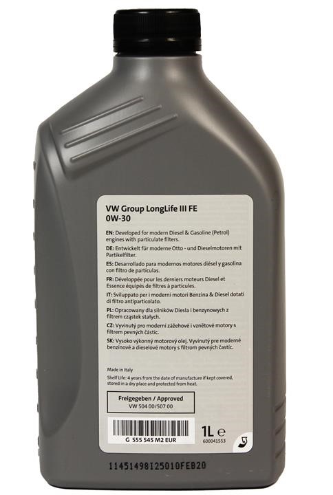 VAG Моторна олива VAG LongLife III FE 0W-30, 1л – ціна 44 PLN