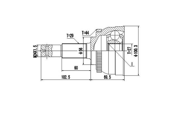 Dynamatrix DCV841152 Комплект шарнірів, приводний вал DCV841152: Приваблива ціна - Купити у Польщі на 2407.PL!