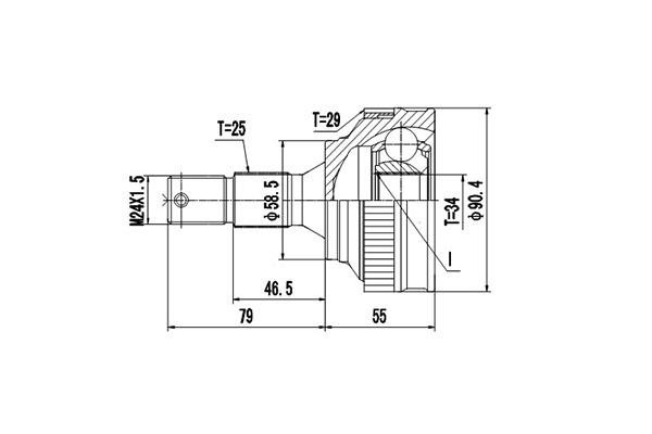 Dynamatrix DCV810076 Joint Kit, drive shaft DCV810076: Buy near me in Poland at 2407.PL - Good price!