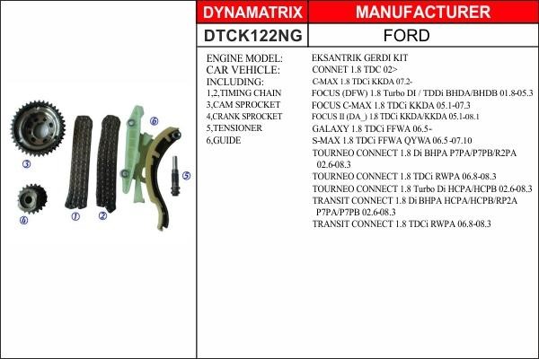 Dynamatrix DTCK122NG Timing chain kit DTCK122NG: Buy near me in Poland at 2407.PL - Good price!