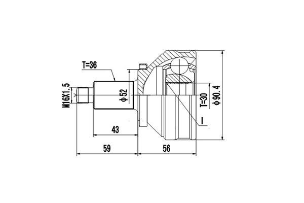 Dynamatrix DCV803024 Joint Kit, drive shaft DCV803024: Buy near me in Poland at 2407.PL - Good price!