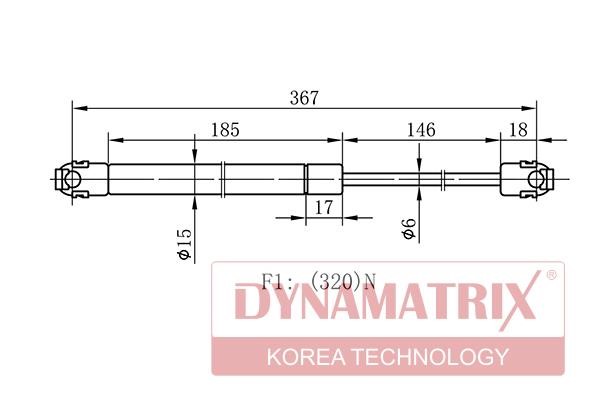 Dynamatrix DGS2334BC Gas hood spring DGS2334BC: Buy near me in Poland at 2407.PL - Good price!