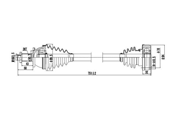 Dynamatrix DDS261063 Drive Shaft DDS261063: Buy near me in Poland at 2407.PL - Good price!